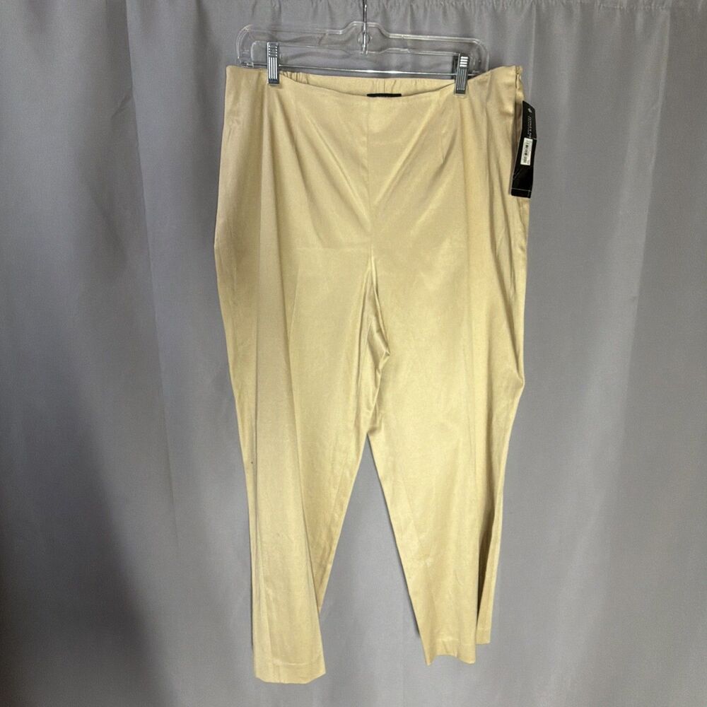 Jones New York Collection Stretch Tan Straight Leg Career Pants Size 14WP Office